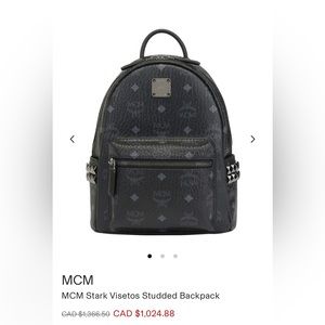 MCM Stark Visetos Studded Backpack
